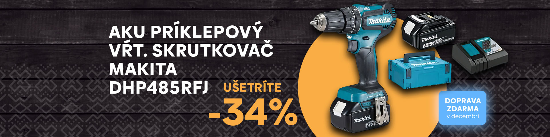 Aku príklepový vŕtací skrutkovač Makita